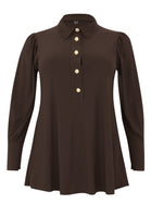 Blouse flare puff sleeve DOLCE - brown - #2