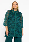 Blouse met kraag lace - donkergroen