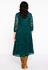 Dress puffed sleeve lace - dark green - #3