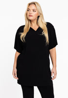 Tunic straight PLISSE - black - #1