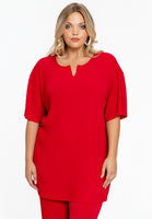 Tunic straight PLISSE - red - #1