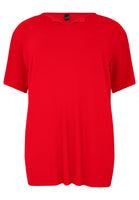 Tunic straight PLISSE - red - #4