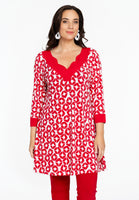 Tunic wide bottom PENELOPE - red  - #1