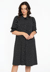 Dress buttoned DOTS - black