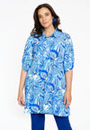 Blouse met pofmouwen porcelain - blauw