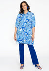 Blouse met pofmouwen porcelain - blauw