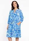 Jurk met ruches porcelain - blauw