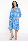 Jurk met ruches porcelain - blauw