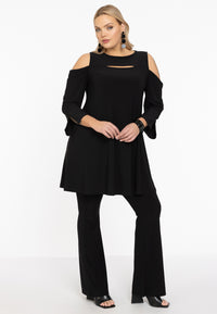 Tunic wide bottom cut outs DOLCE - black - #5