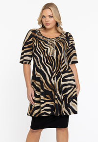 Tunic wide bottom PANTHERA - mid brown - #1