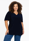Tuniek flare met geplooide mouwen dolce - blauw