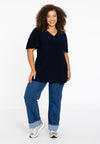 Tuniek flare met geplooide mouwen dolce - blauw