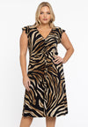 Jurk met v-hals panthera - mid brown