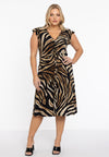 Jurk met v-hals panthera - mid brown