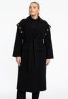 Coat with pearls - black