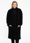 Cardigan teddy fringing - black