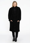 Cardigan teddy fringing - black