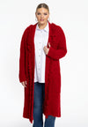 Cardigan teddy fringing - red 