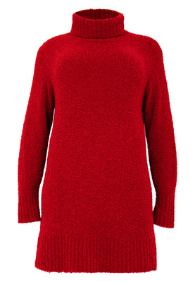 Pullover teddy high neck - red  - #4