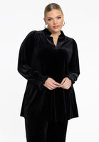 Tunic wide bottom VELOURS - black - #1