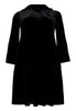 Dress V-neck VELOURS - black - #4