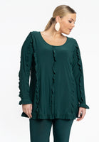 Tunic flare ruffled DOLCE - dark green - #1