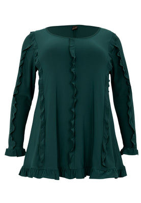 Tunic flare ruffled DOLCE - dark green - #4