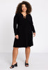 Dress V-neck ruffled DOLCE - black - #2