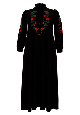 Dress long embroidered DOLCE - black  - #4