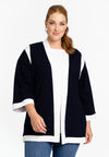 Cardigan contrast vita - blauw
