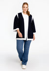Cardigan contrast vita - blauw