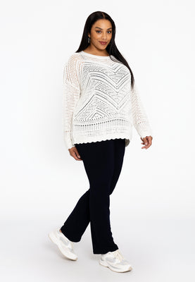 Pullover ajour KNIT - ecru - #2