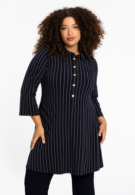 Polo wide bottom DOLCE PINSTRIPE - blue - #1