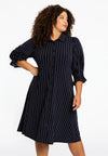 Jurk met knopen dolce pinstripe - blauw