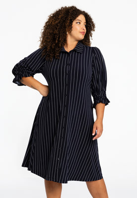 Dress buttoned DOLCE PINSTRIPE - blue - #1