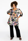 Tunic wide bottom BOUQUET - mid brown