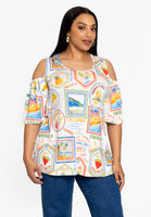 Tunic flare cut out TROPICANA - ecru - #1