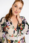Jurk met kant bouquet - mid brown