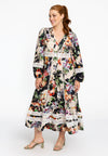 Jurk met kant bouquet - mid brown