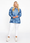 A-lijn blouse frayed - blauw