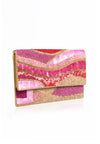 Clutch met roze en goud - roze