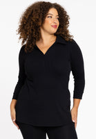 Tunic flared polo LOUNGE - black - #1