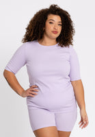 Tee short sleeves rib LOUNGE - light purple - #1