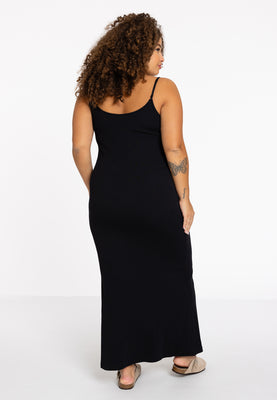 Spaghetti Dress rib LOUNGE - black  - #3