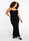 Spaghetti Dress rib LOUNGE - black