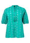 Top short sleeve COTTON - turquoise - #4