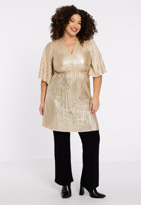 Tunic wide bottom plisse HANNELORE - gold - #2