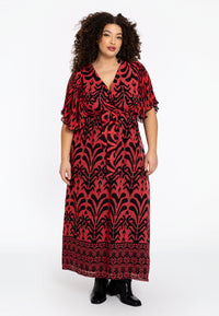 Maxi-dress IKAT - red - #1