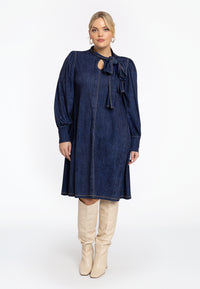 Dress with bow DENIM DOLCE - blue - #3