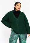Knitted cardigan - green 